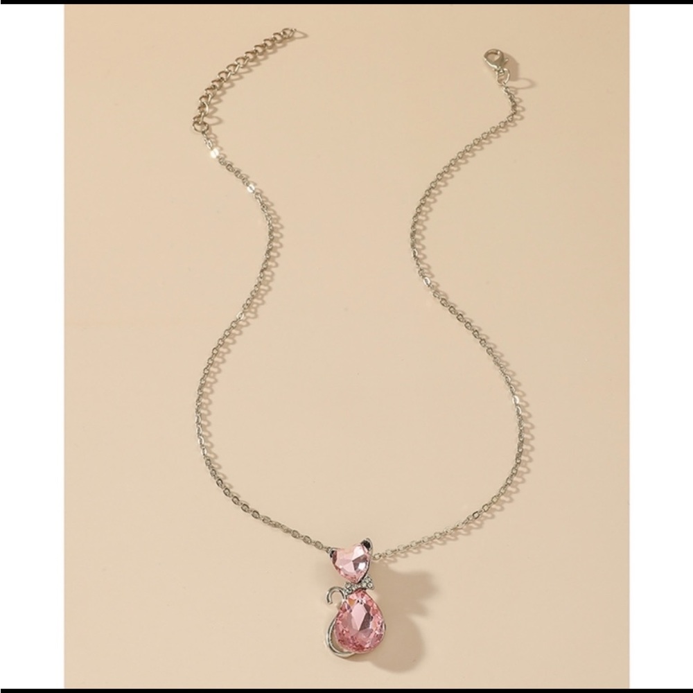 NWT Brand New Gorgeous Rhinestone Cat Necklace Amazing Quality Pendant And Chain - Picture 6 of 9